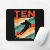 10th Birthday Retro Ski Skiing 10 Year Old Boys Gi マウスパッド (マウス)