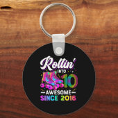 10th Birthday Shirt Girl 10 Year Old Roller Skate キーホルダー (正面)