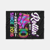 10th Birthday Shirt Girl 10 Year Old Roller Skate  フリースブランケット (正面(横))
