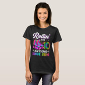 10th Birthday Shirt Girl 10 Year Old Roller Skate  Tシャツ (正面フル)