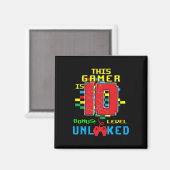 10th Birthday Shirt Video Game Unlocked Level 10 Y マグネット (正面/裏面)