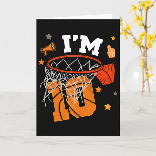 10th Birthday Sketll Boy 10 Yr Old I'm Ten Years B カード (黄色い花)