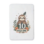 10th Birthday Sloth Vintage Wild One Shirt バスマット (正面縦)