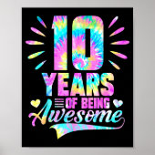 10th Birthday Tie-dye 10 Year Of Being Awesome ポスター (正面)