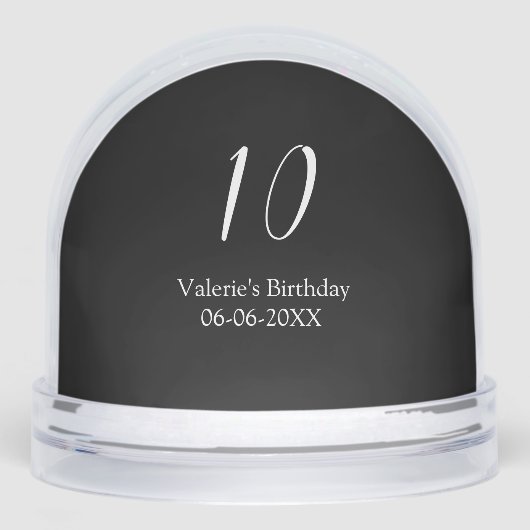 10th birthday white black name date calligraphy  (正面)