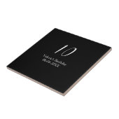 10th birthday white black name date calligraphy  タイル (側面)