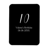 10th birthday white black name date calligraphy  マグネット (縦)