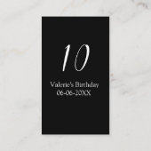 10th birthday white black name date calligraphy  名刺 (裏面)