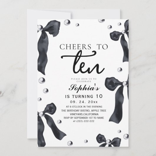 10th Black Bow Birthday Party 招待状 (正面)