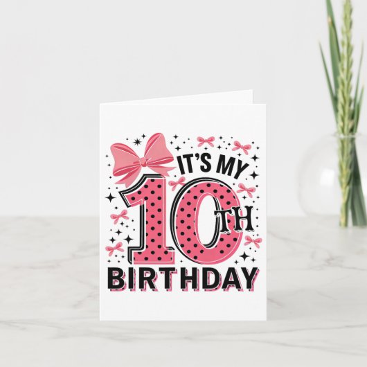 10th Coquette Birthday Girl 10 Years Old Girl Coqu カード (正面)