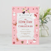 10th Day of Christmas Cute January Holiday Party 招待状 (スタンド正面)