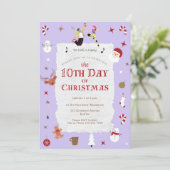 10th Day of Christmas Cute January Xmas Party 招待状 (スタンド正面)