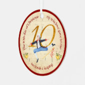 10th Day of Christmas Ten Lords A-Leaping メタルオーナメント (正面左)