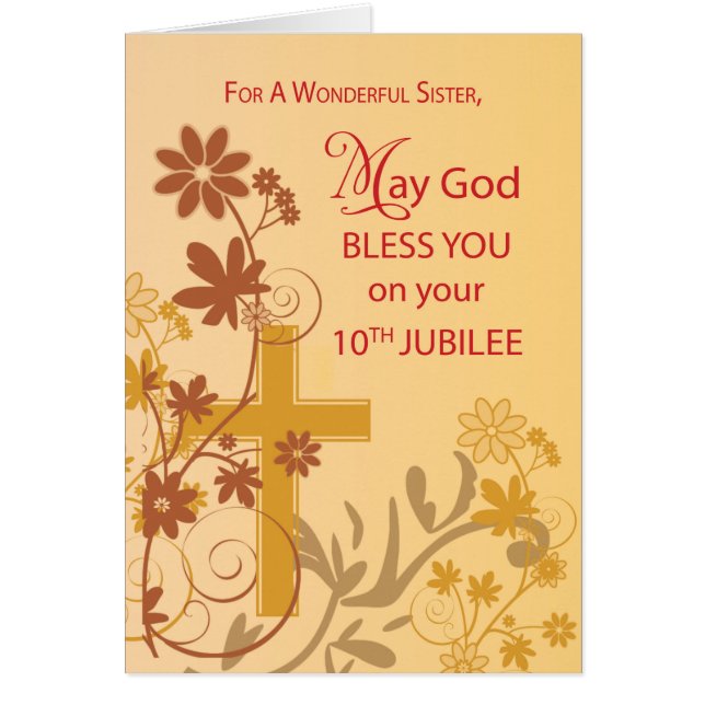 10th Jubilee Anniversary Nun Cross, Swirls, Flower (正面)