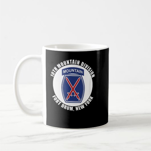 10th Mountain Division Fort Drum New York Emblem V コーヒーマグカップ (左)