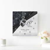 10th Onyxの結婚アニバーサリー スクエア壁時計 (ホーム)