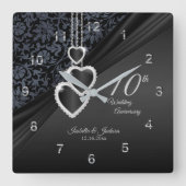 10th Onyx'結婚Anniversary Keepsake 2 スクエア壁時計 (正面)