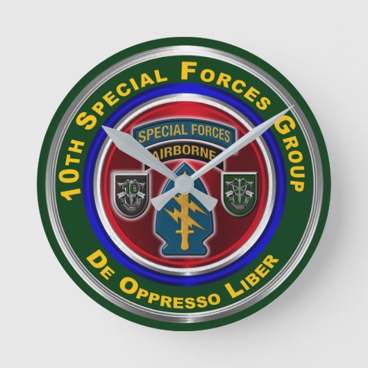 10th Special Forces Groupの記念品 ラウンド壁時計 (正面)