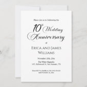 10th Tinの結婚記念日のスクリプエレガントト 招待状 (正面)