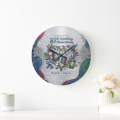 10th Tin Aluminum Wedding Anniversary We Still Do ラージ壁時計 (ホーム)