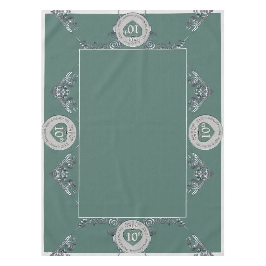 10th Tin's 結婚 Anniversary Tablecloth テーブルクロス (正面)