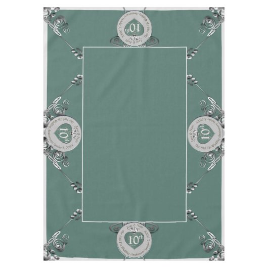 10th Tin's 結婚 Anniversary Tablecloth テーブルクロス (正面)