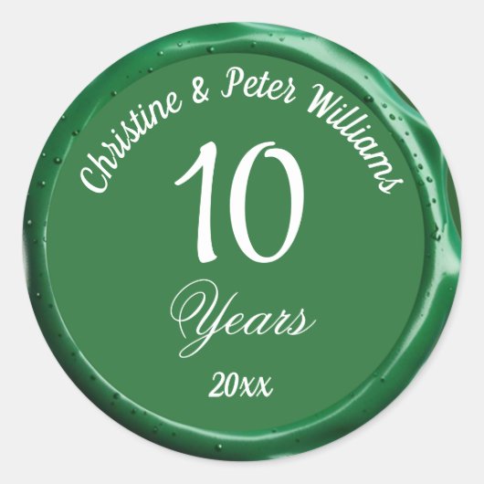 10th Tin's Sage 結婚 Green Wax Sealシール ラウンドシール (正面)