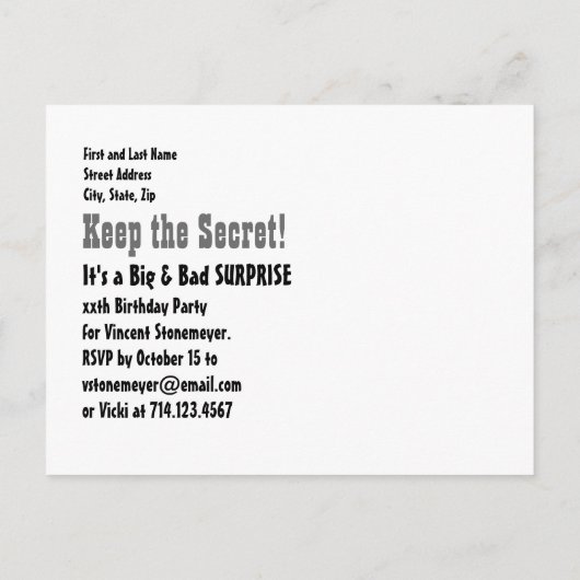 10th TWEENサプライズ誕生日日付の保存A01 案内ポストカード (裏面)