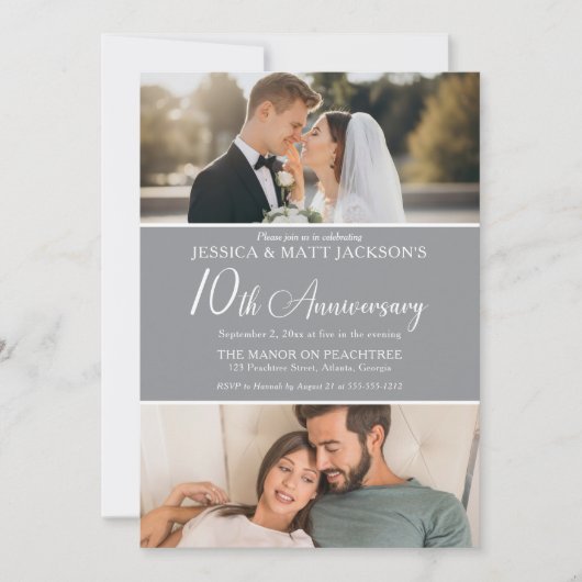 10th Wedding Anniversary Celebration Then and Now 招待状 (正面)