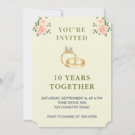 10th Wedding Anniversary Invitation | Elegant Ring 招待状