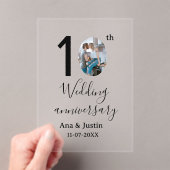 10th wedding anniversary name photo bold letter st アクリル招待状 (インサイチュ (ポータブル))