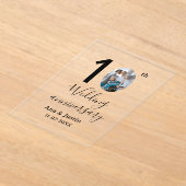 10th wedding anniversary name photo bold letter st アクリル招待状 (レイダウン)