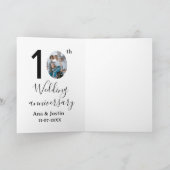 10th wedding anniversary name photo bold letter st カード (内部)