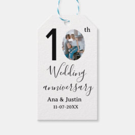 10th wedding anniversary name photo bold letter st ギフトタグ