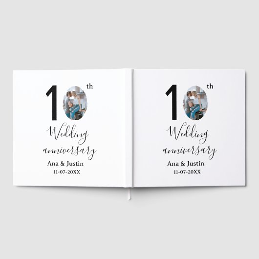 10th wedding anniversary name photo bold letter st ゲストブック (全面)