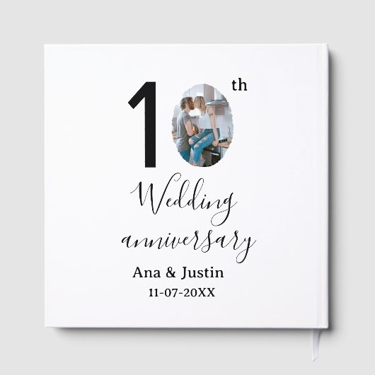 10th wedding anniversary name photo bold letter st ゲストブック (裏面)