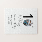 10th wedding anniversary name photo bold letter st ジグソーパズル (横)