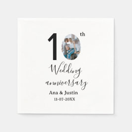 10th wedding anniversary name photo bold letter st スタンダードカクテルナプキン