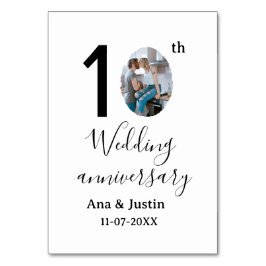 10th wedding anniversary name photo bold letter st テーブルナンバー