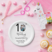 10th wedding anniversary name photo bold letter st ペーパープレート (パーティー)