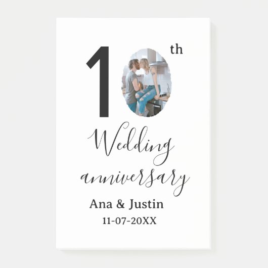 10th wedding anniversary name photo bold letter st ポストイット (正面)