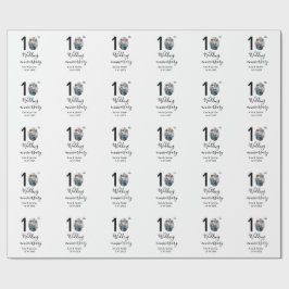 10th wedding anniversary name photo bold letter st ラッピングペーパー