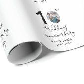 10th wedding anniversary name photo bold letter st ラッピングペーパー (ロールコーナー)