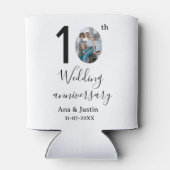 10th wedding anniversary name photo bold letter st 缶クーラー (裏面)