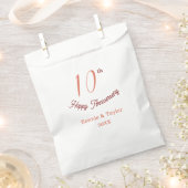 10th wedding anniversary peach pastel name retro b フェイバーバッグ (クリップ留めされた状態)