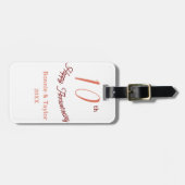 10th wedding anniversary peach pastel name retro b ラゲッジタグ (正面横)