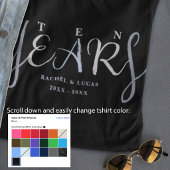 10th Wedding Anniversary Silver Blue Gift T-Shirt Tシャツ