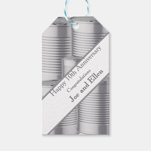 10th Wedding Anniversary, Tin Anniversary ギフトタグ (正面)