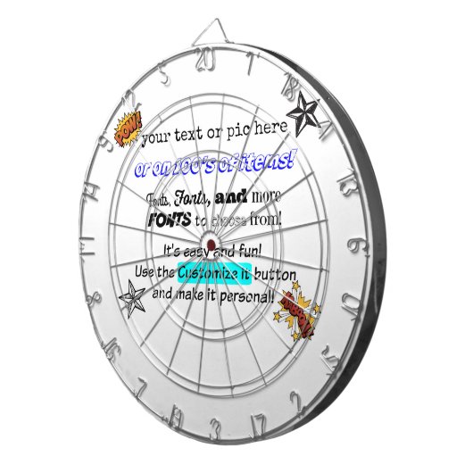 10tshirts.comのカスタマイズ可能な投げ矢板! ダーツボード (正面右)