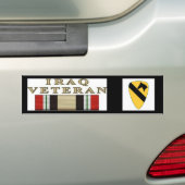 10x10_1stCav-Logo_V01のイラク戦争の退役軍人 バンパーステッカー (車上)